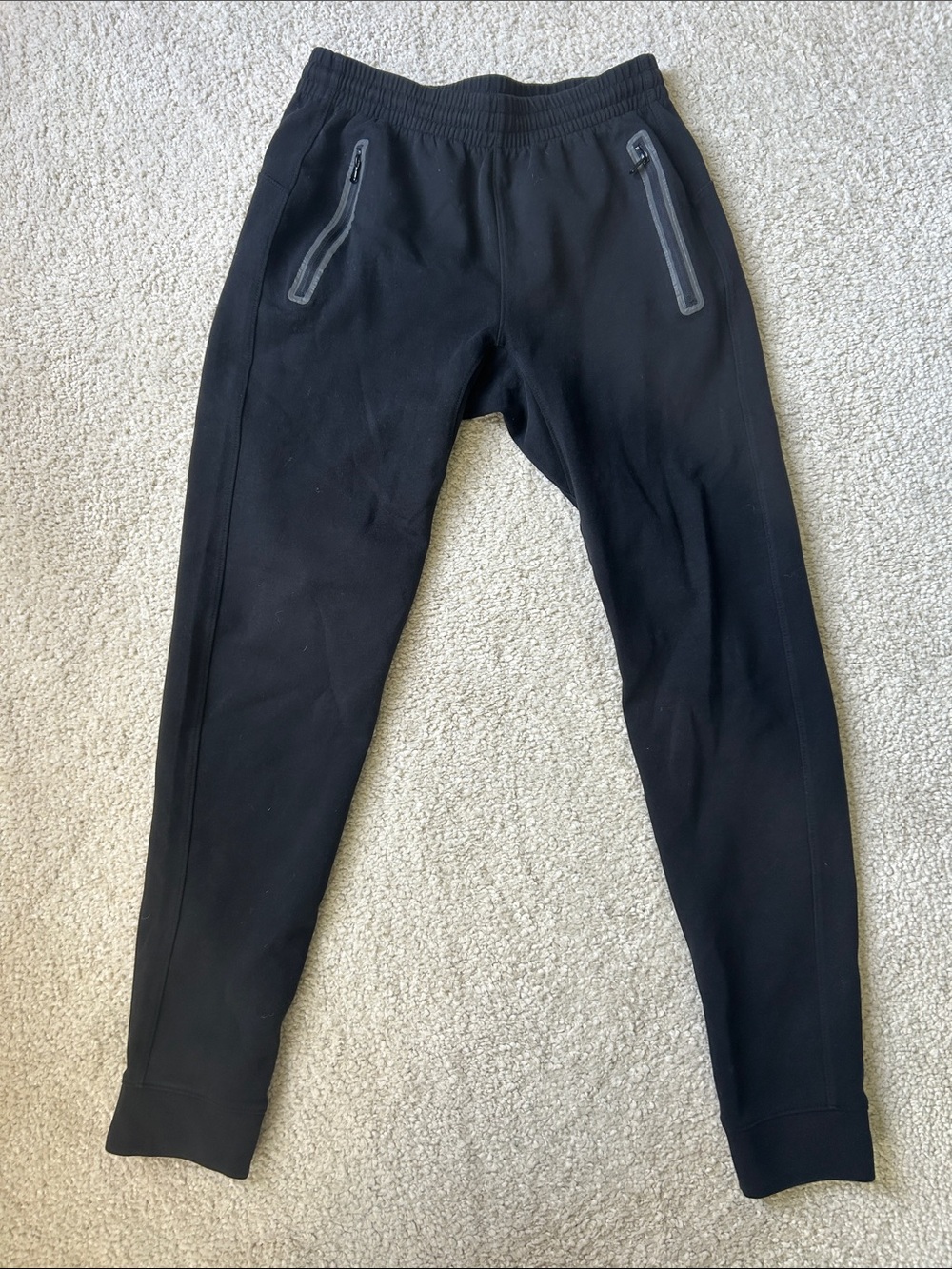 Men's Black Jogger Pants with Zip Pockets